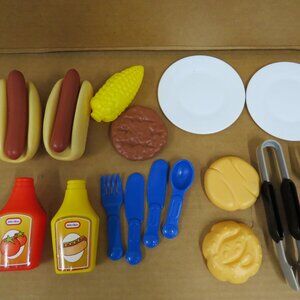 Little Tikes Pretend Kitchen BBQ Food Utensils 18 Pc Lot Bundle